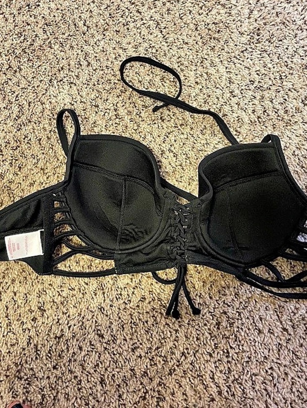 Xhilaration Black Bikini Top Size DD/D